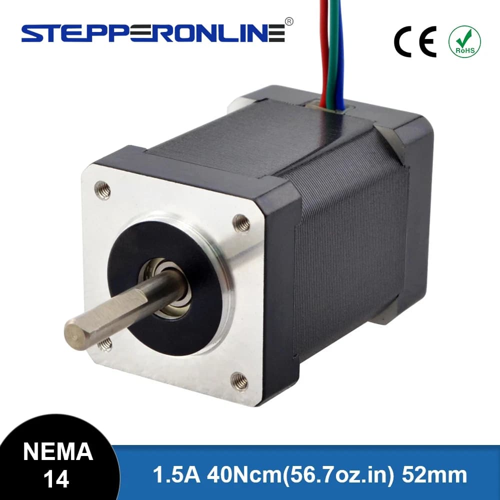STEPPERONLINE Motore passo-passo Nema 14 35x52mm 40Ncm 1.5A Motore bipolare Nema14 1.8deg per stampante 3D Robot CNC
