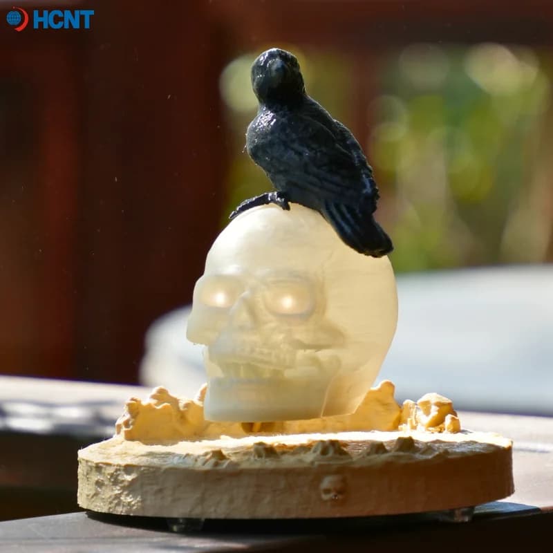 HCNT Levitazione magnetica Luce notturna con teschio stampato in 3D 3 modalità di luce Lampada decorativa per sala giochi Decorazioni horror per feste Gif con teschio unico