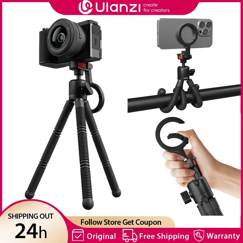 Ulanzi MT-30 Treppiede flessibile per fotocamera Sefile Stick per fotocamera DSLR iPhone Treppiede MagSafe per viaggi all'aperto Vlog dal vivo