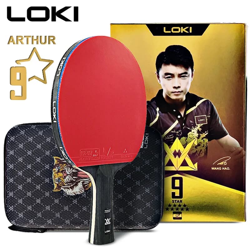 LOKI ARTHUR 9 star ping pong rack Lightweight carbon ping pong rack with adhesive rubber Approved ITTF