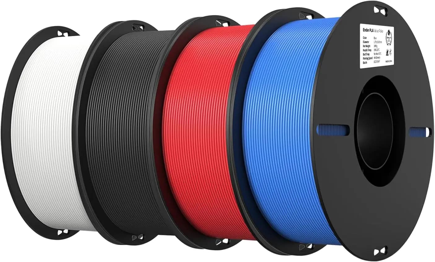 Filamento per Stampante 3D da 4kg, Più Resistente e Robusto, Precisione +/-0,02mm, Nero/Bianco/Rosso/Blu