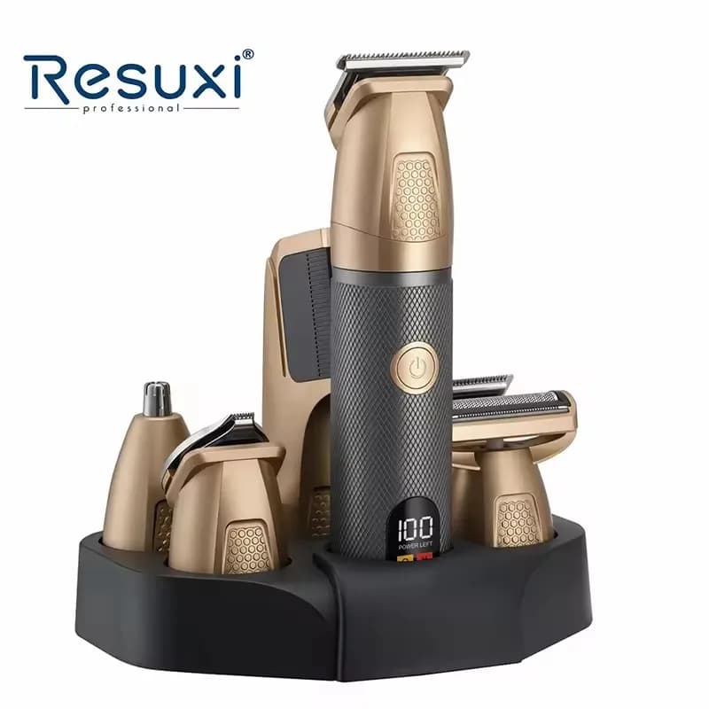 Resuxi YJ-101 with Charging Base, IPX6 Electric Razor for Body and Barba, Haircut 6 in 1 Rechargeable for Man, 0-20mm