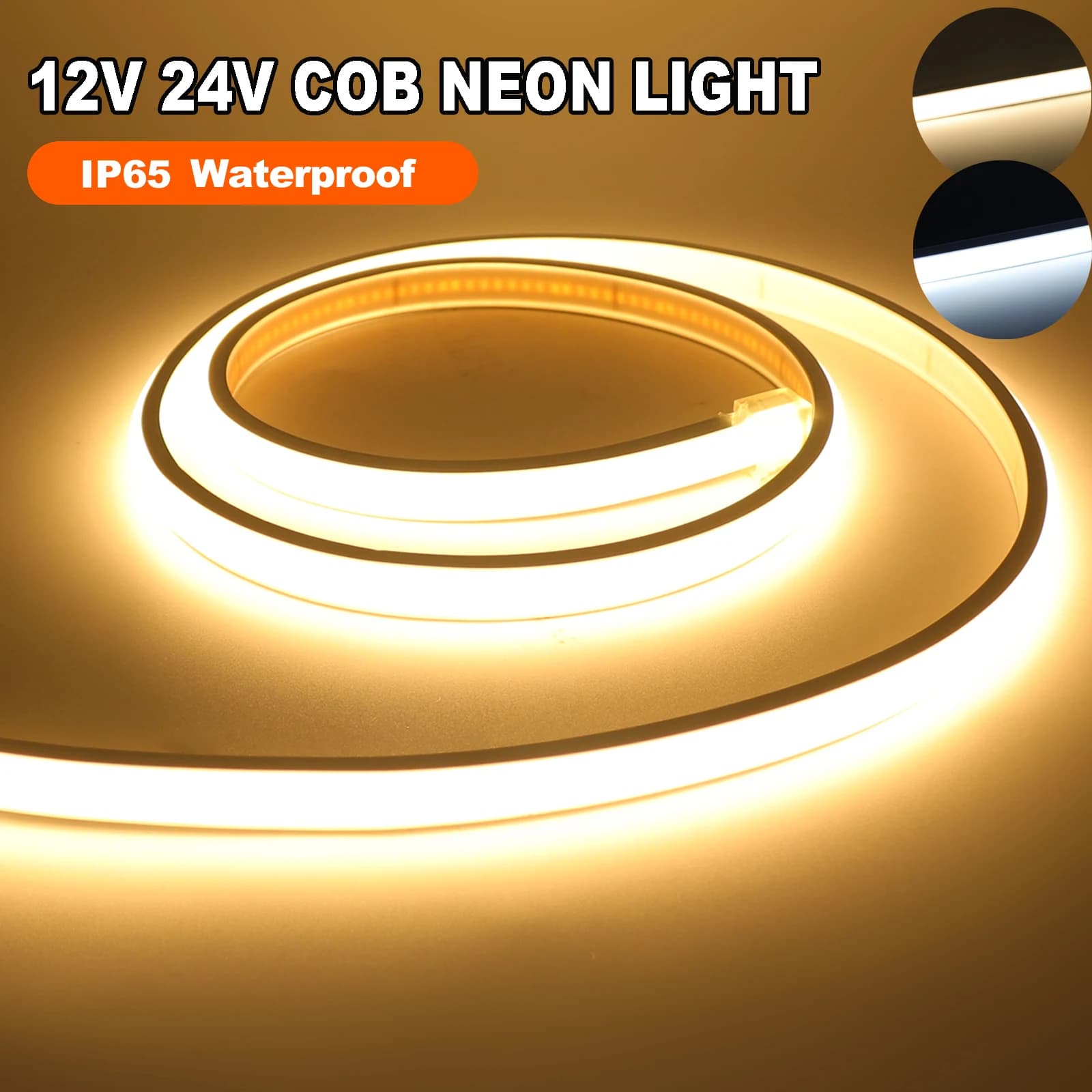 320 LED/m COB LED Strip Light 12V 24V Impermeabile Decorazioni per esterni Decorazioni per interni 0.5-20M Illuminazione lineare Luci al neon flessibili