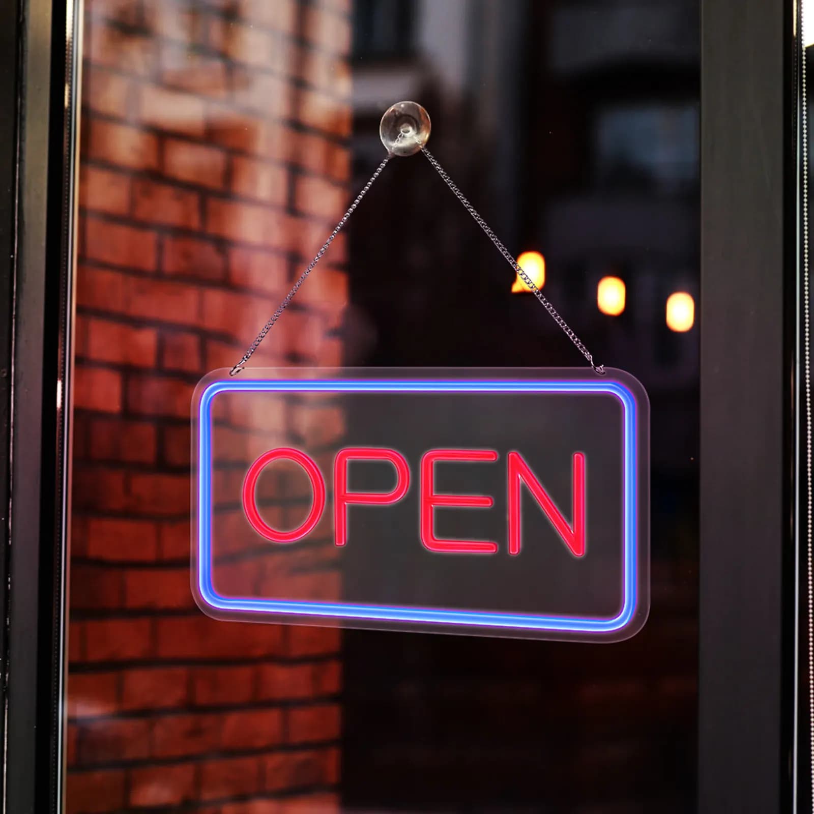 Set di Insegne LED Luminose 'Open', Insegna al Neon per Negozi, Lampada Decorativa a Catena per Esposizione su Parete o Vetrina
