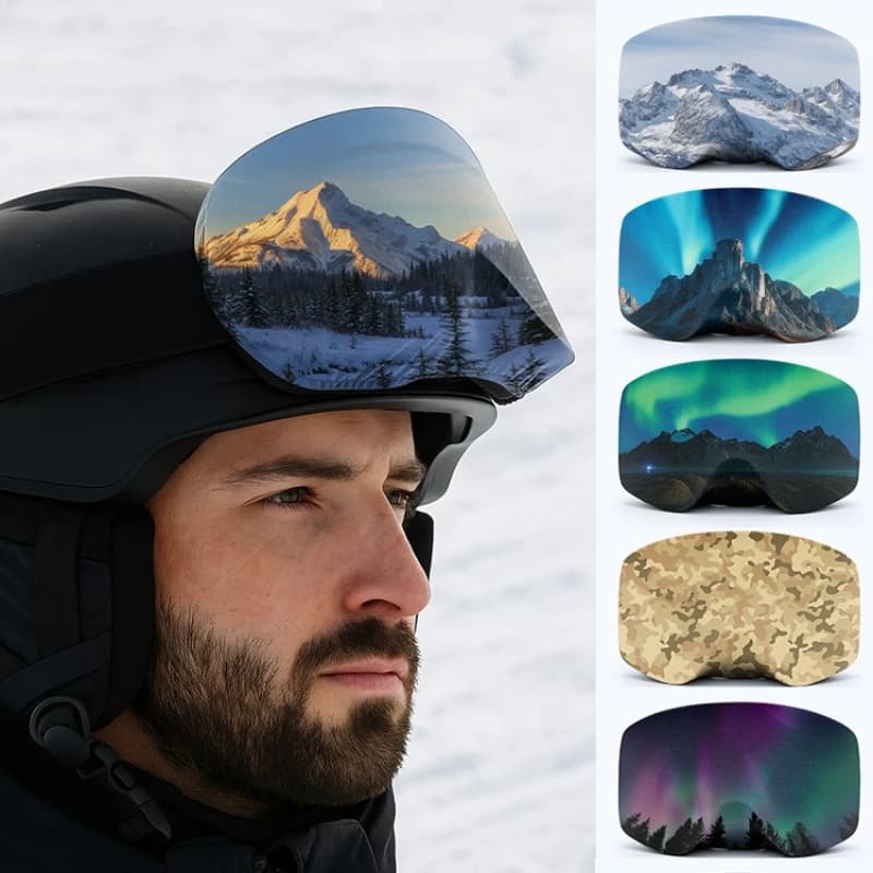 1/4 pezzi coperture protettive per occhiali da sci stampa stellata custodie per occhiali resistenti alla polvere e ai graffi per gli sport di montagna sulla neve