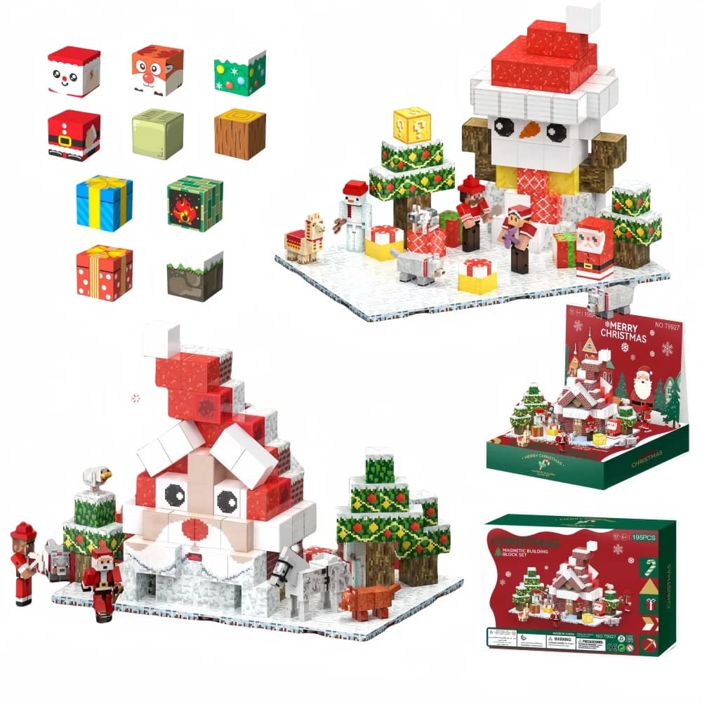 2025 Piastrelle magnetiche natalizie creative Blocchi di costruzione Modello MOC Mattoni Giocattoli creativi STEM Regalo per bambini Regalo di compleanno 