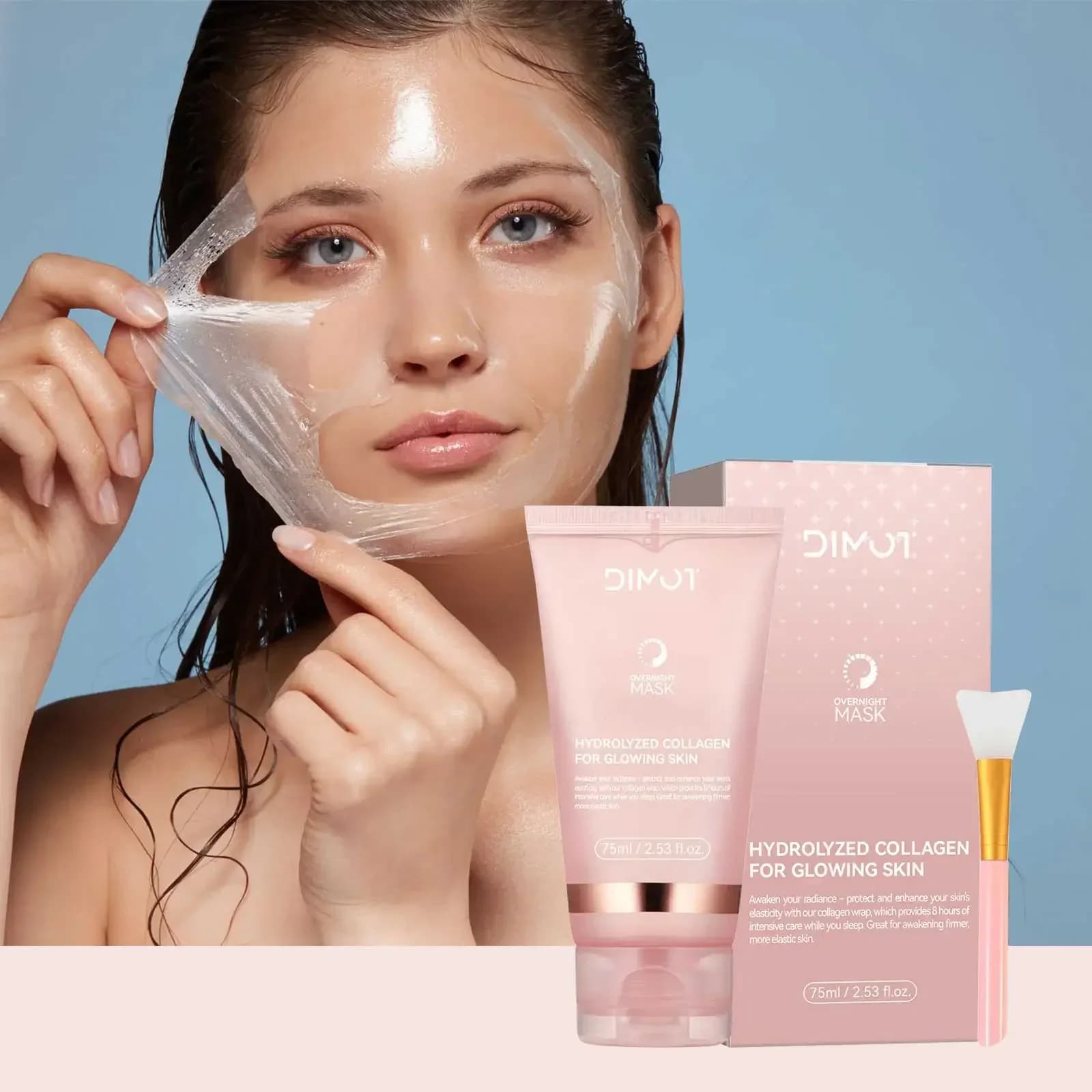 Maschera peeling rassodante e schiarente al collagene 75 ml - Riduce l'incurità, aumenta l'umidità e migliora l'illuminazione della pelle durante la notte.