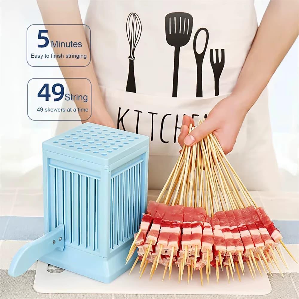 49 fori Kit per spiedini di carne Manzo Maiale Spiedino di carne Strumenti per tagliare Verdure da campeggio all'aperto Barbecue Accessori da cucina rapidi