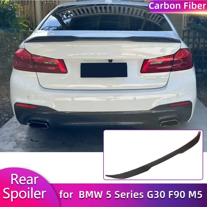 Full Carbon Fiber Rear Trunk Spoiler Wings for BMW 5 Series G30 F90 M5 530i 540i 2017-2023 Car Racing Rear Spoiler Boot Wing Lip