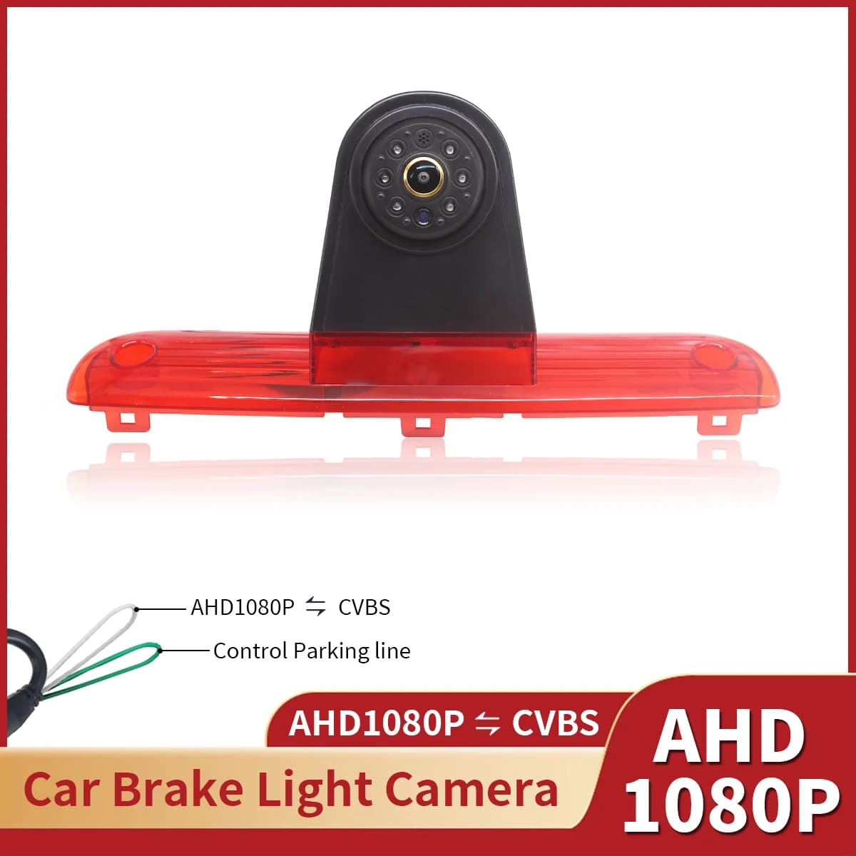AHD 1080P IR Visione notturna Impermeabile Luce freno per auto Telecamera retromarcia per Fiat Ducato Peugeot Boxer Citroen Relè
