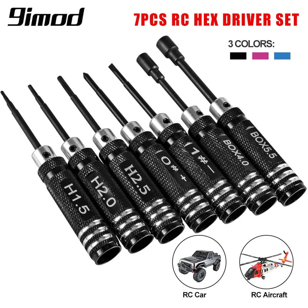 9IMOD RC Hexagonal Screwdriver Set Metal Screwdriver Set Hexagonal Key Set Repair Tool Kit RC Hexagonal Key Repair Tools RC for Drone FPV