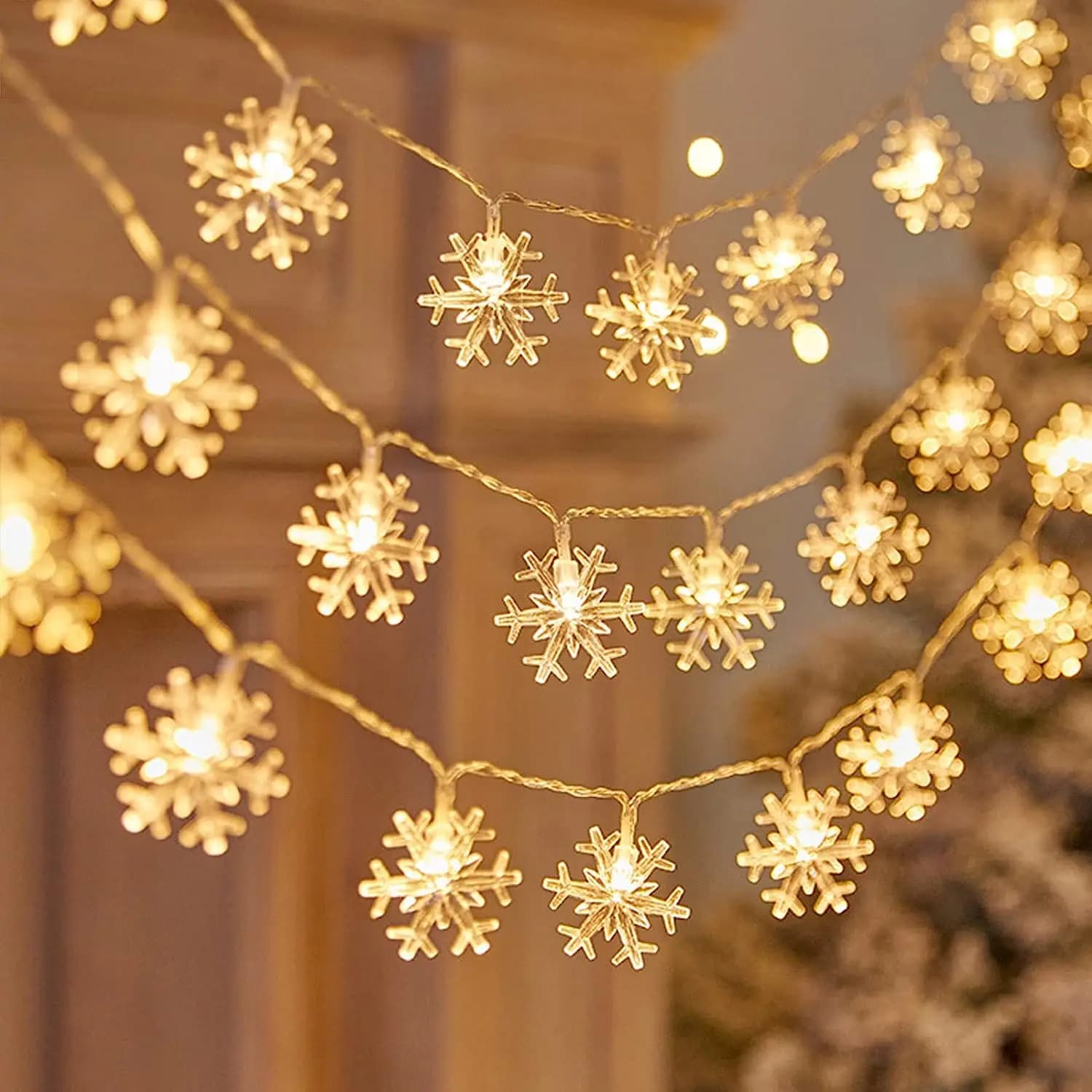 Fiocco di neve LED String Fairy Light Ghirlanda Luci natalizie per la casa Decorazioni per matrimoni Decorazioni natalizie per la casa Decorazione per feste Navidad