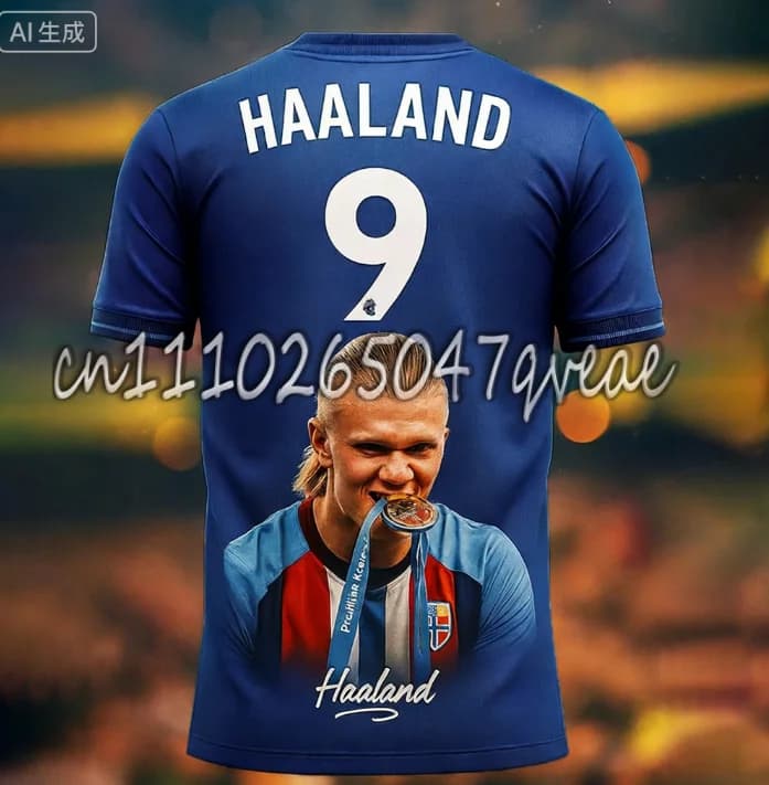 2026 Summer Sale Hot Erling Haaland Fashion Football Superstar 3D Printed Fan Collection Football Uniforms commemorative