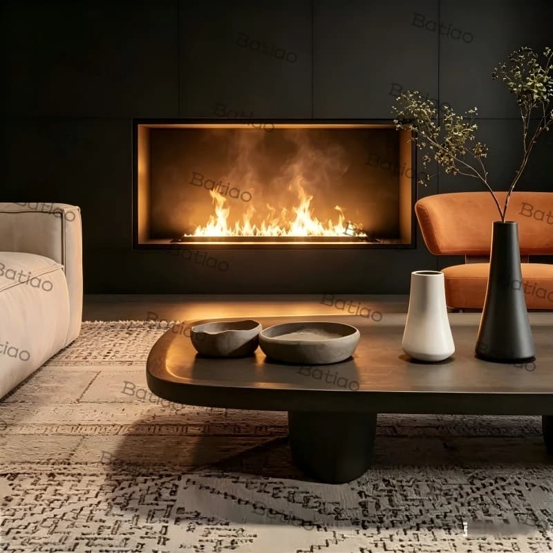 Caminetto a vapore d'acqua Open Concept Living, fiamma fittizia, umidificatore panoramico a nebbia 360° ° Caminetto con effetto fiamma 3D