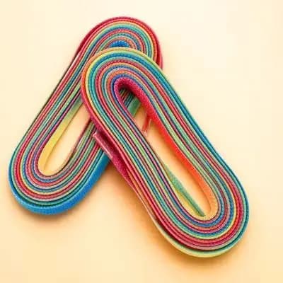 1 Paio di Lacci Arcobaleno Sfumati per Pattini da Hockey, Lacci Cerati in Poliestere Antiscivolo per Pattinaggio, Lacci per Pattini a Rotelle e Pattini da Ghiaccio