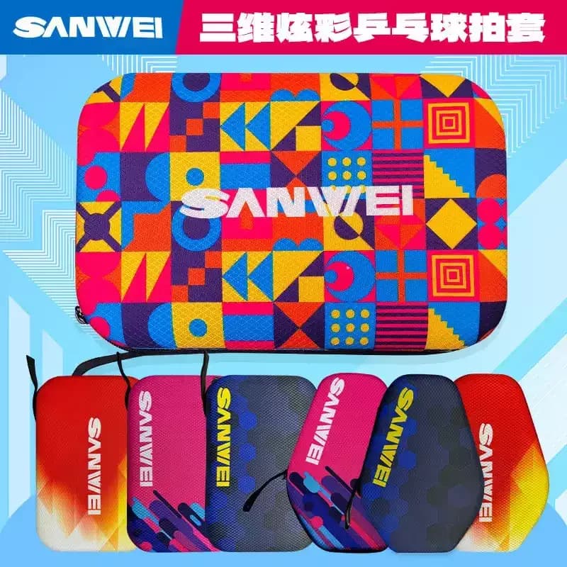 SANWEI Hexagonal Rigid Pumpkin Case for Ping Pong Rack, Anti-fall Sports Bag for Ping Pong Rack, 1 pc
