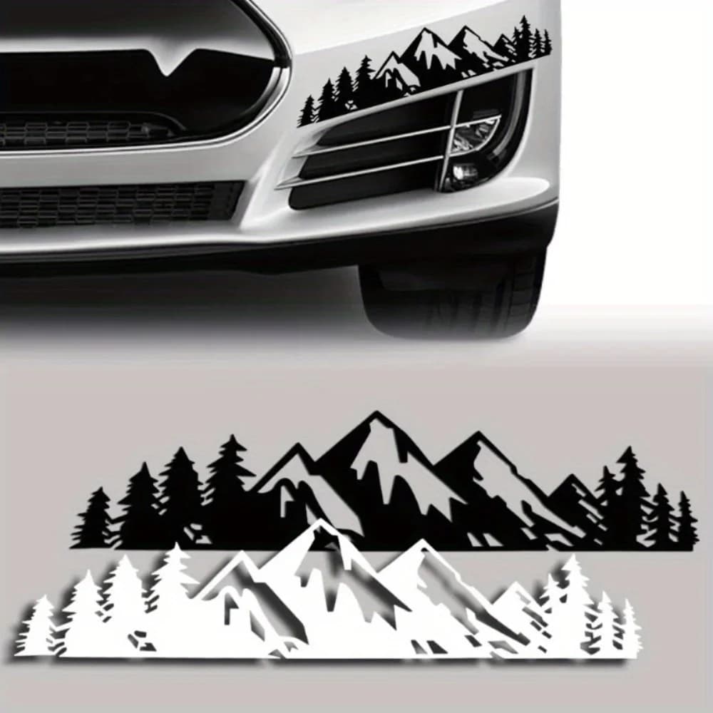 Adesivi esterni per auto Foresta Neve Montagna Styling Decalcomanie personalizzate Adesivi decorativi per auto Accessori decorativi