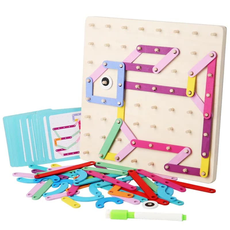 Giocattolo Puzzle Trasformabile con Pioli: Costruisci Forme e Crea Disegni - Gioca con Creatività e Divertimento Pratico per Bambini!