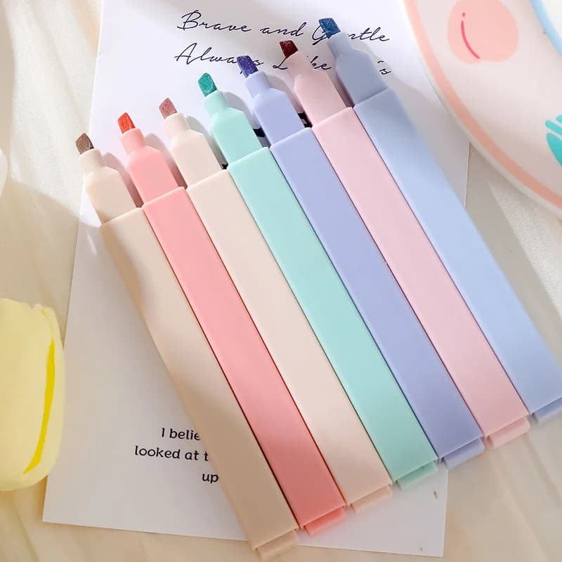 6 pz/set evidenziatore di colore pastello cancelleria Kawaii marcatore di colore materiale scolastico pennarello per studenti evidenziatore cancelleria giapponese