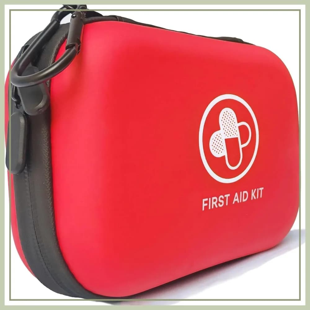 Kit di Pronto Soccorso da 150 Pezzi, Impermeabile con Guscio Rigido, per Emergenze Mediche a Casa, Campeggio, Escursionismo, Sport, Ufficio, Avventura, Rosso