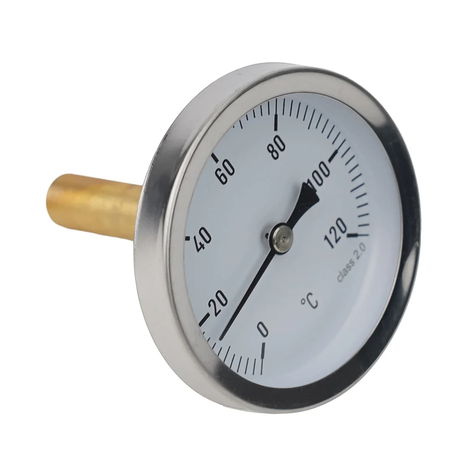 Termometro con guaina in rame caldaia a tampone a vite assiale da 1/2 "riscaldamento indicatore di temperatura dell'acqua da 120 ° c, termometro bimetallico