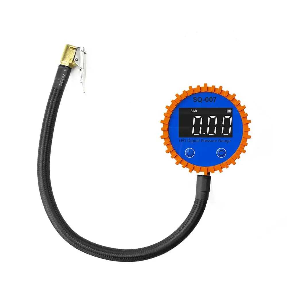 Motor tyre pressure gauge 0-255 PSI Digital LED display Inflator tube Pressure gauge
