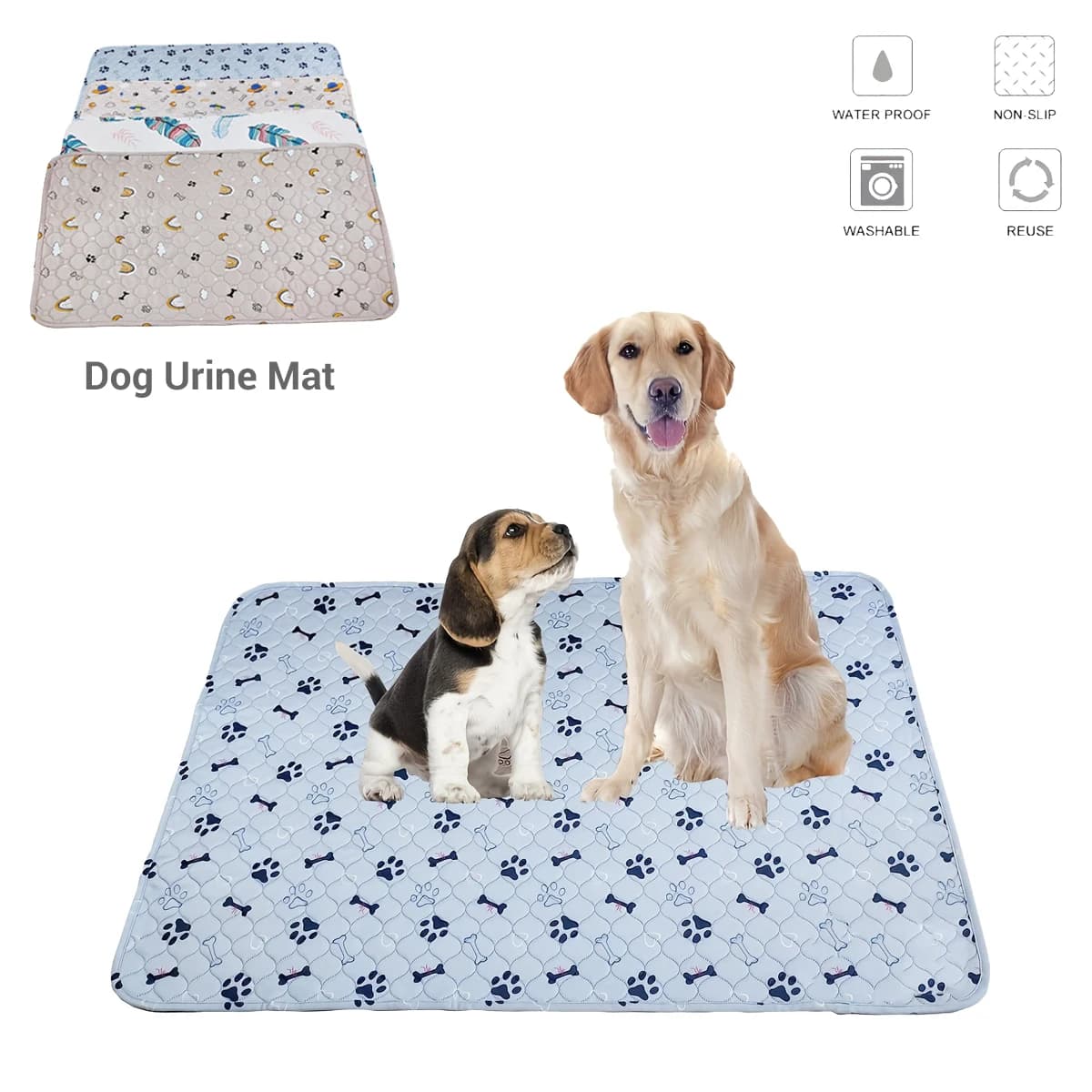 Cane Urina Washable Mat, Reusable, Anti-slip, Puppy Absorbent Mats, Protective Mat for Dog Cats, Winter