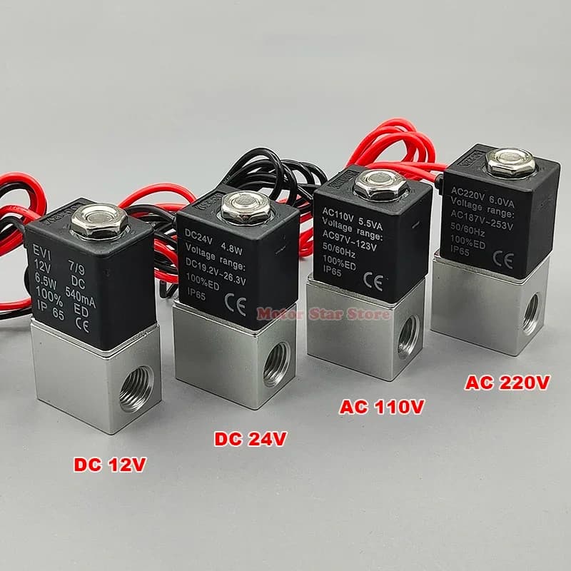 1/4 "DC 12V 24V AC 110V 220V Elettrovalvola a risposta rapida Valvola di flusso pneumatica per gas aria acqua normalmente chiusa a 2 vie ad azione diretta