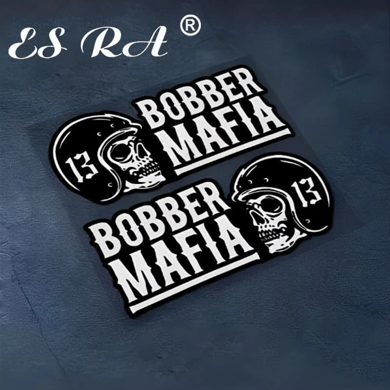 BOBBER MAFIA Adesivi moto retrò Caschi motore Decorazioni serbatoio carburante Decalcomanie Pegatinas riflettenti impermeabili