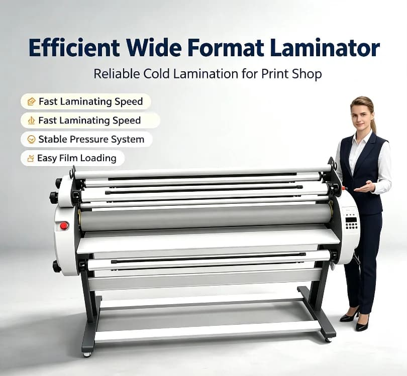 Macchina per Laminazione a Freddo Elettrica 1600mm, Laminatrice UV DTF per Pellicole A e B, Adesivi, Carta per Sublimazione