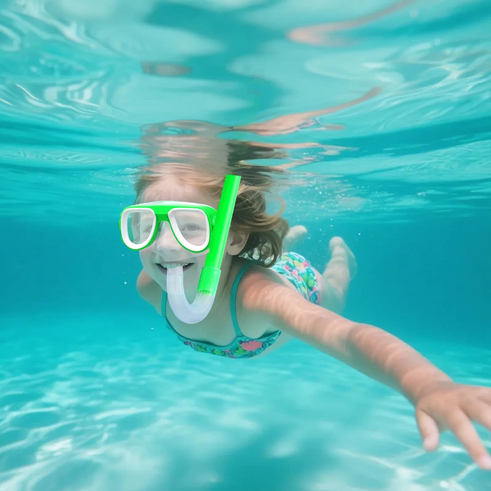 Kids Diving Goggle Mask Breathing Tube Shockproof Anti-fog Durable Underwater Swimming Glasses Band Snorkeling Accessories Set