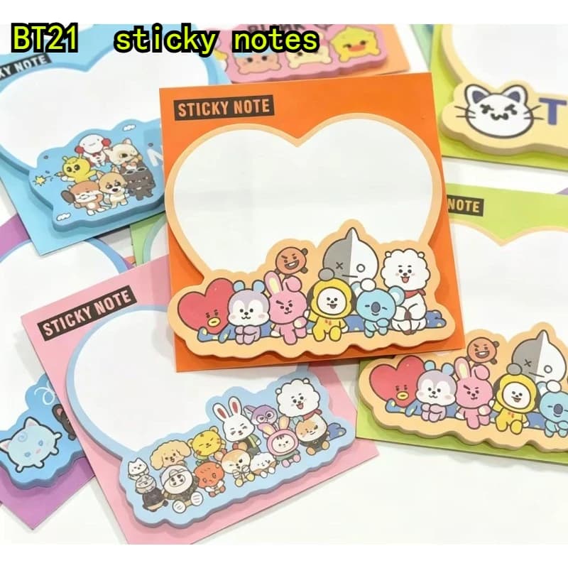 Blocco Note Adesivo Creativo BT21, Portatile e Staccabile, Quaderno per Messaggi di Alta Qualità Estetica