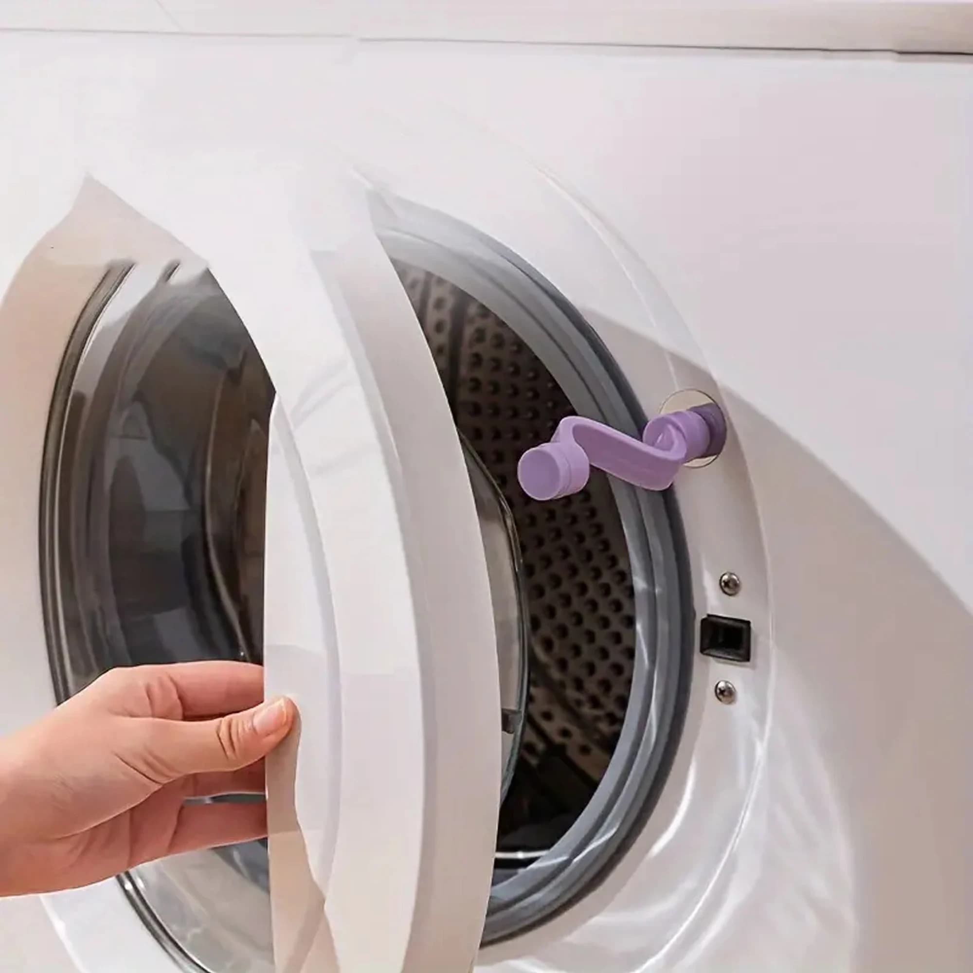 1 pezzo di serratura per porta ventilata e antimuffa per lavatrice, deodorante, impiallacciatura metallica con magnetica per garantire la serratura sotto la ventilazione e sicura, con circolazione dell'aria e staffa di arresto della porta della lavatrice