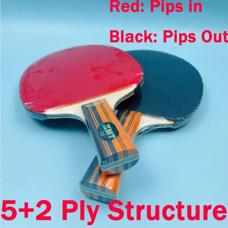 Ping Pong Professional Rack with a Side to Pips In and a Side to Pips Out, Base in 5 Wood Sheets and 2 Carbon Sheets