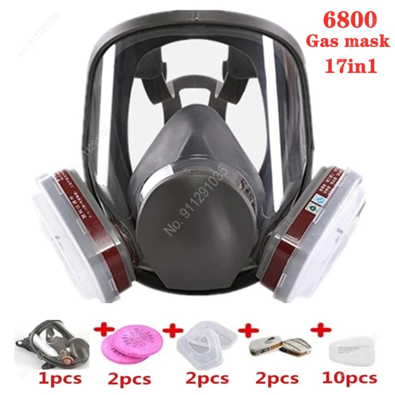Maschera antigas antiappannamento per respiratore integrale 6800, verniciatura industriale, respiratore a spruzzo, filtro da lavoro di sicurezza, protezione da formaldeide