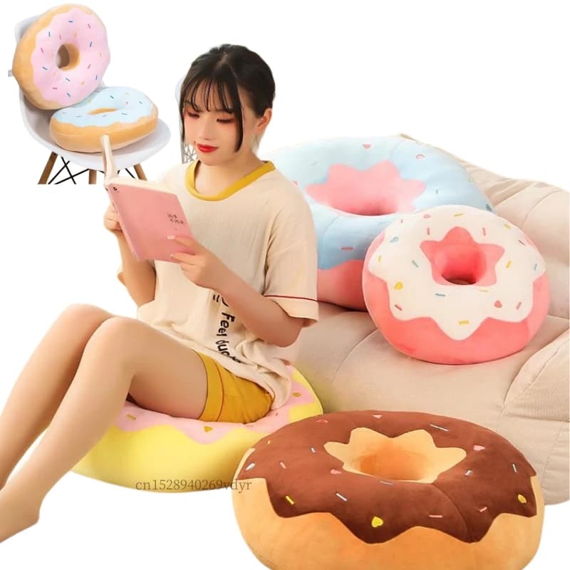 Kawaii 42cm simulazione cartone animato ciambella fritta peluche cuscino carino morbido farcito cibo dolce bambola giocattoli regali di compleanno Decor
