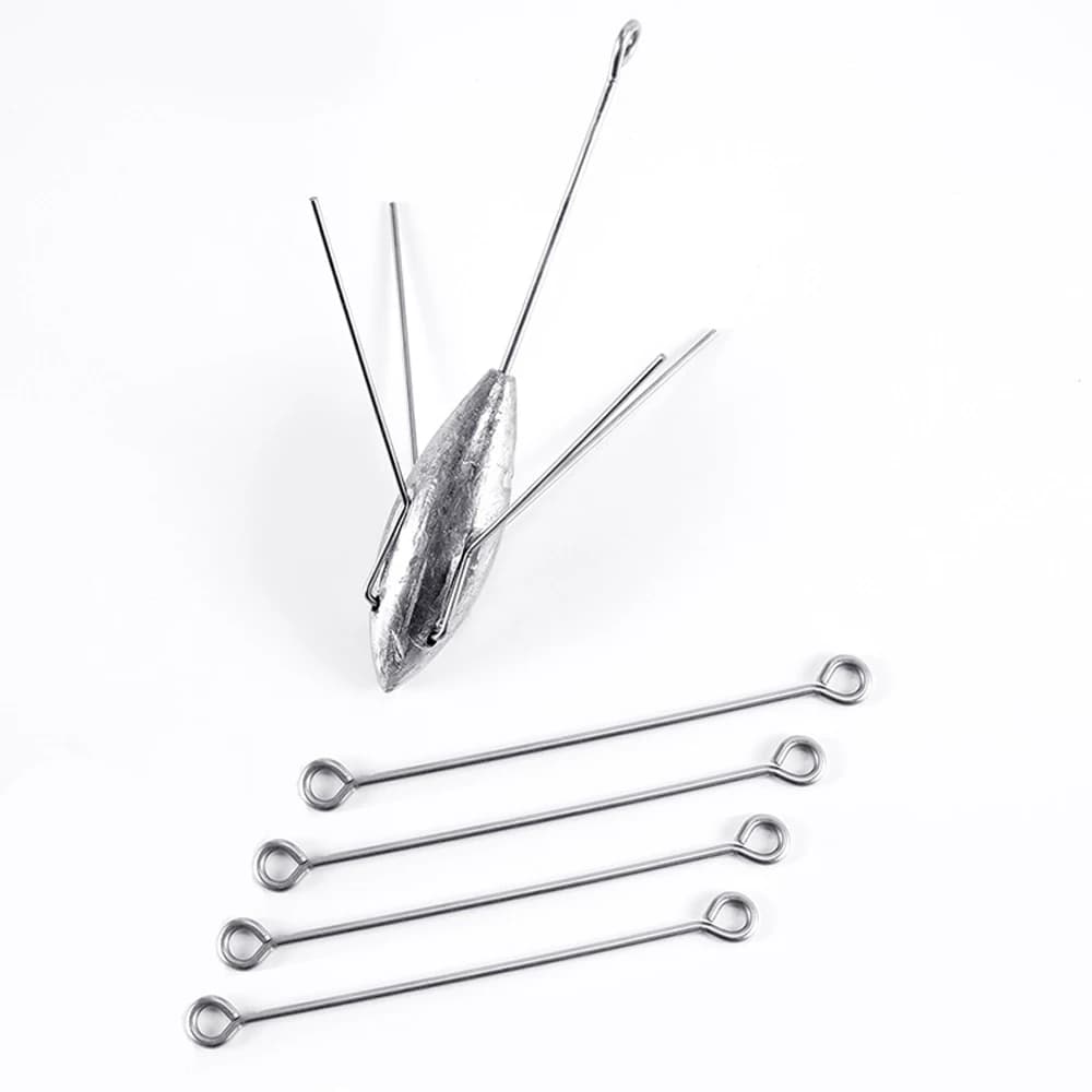 20 pezzi di cavi ad anello di piombo per esca da pesca, clip, impugnatura, stampo, peso da pesca, zavorra, creazione di anelli per gli occhi, pesca in mare in acciaio inossidabile