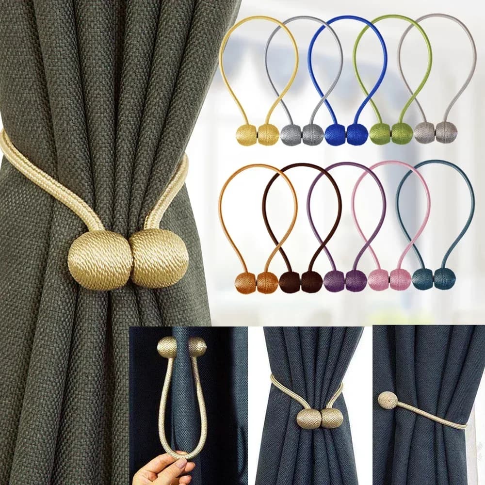 2 pezzi fermacravatta per tende magnetiche tende con clip di alta qualità supporto per fibbia accessori decorativi per tende in poliestere per la casa