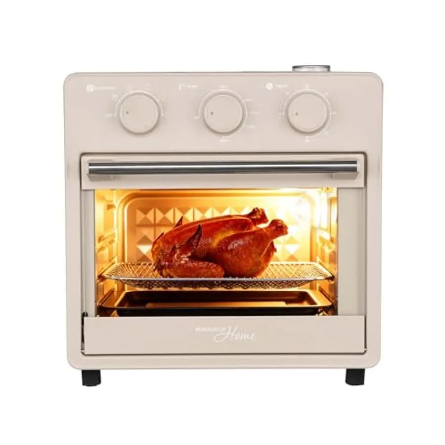 Friggitrice ad Aria da 16,5 Litri per Uso Domestico, Corpo in Acciaio Inox, Colore Nero, con Funzione Vapore per una Cucina Più Sana
