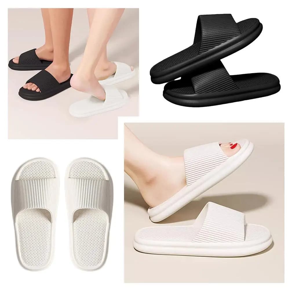 New home slippers with thick sole, soft EVA material, light non-slip slippers running small, recommend the order of a size