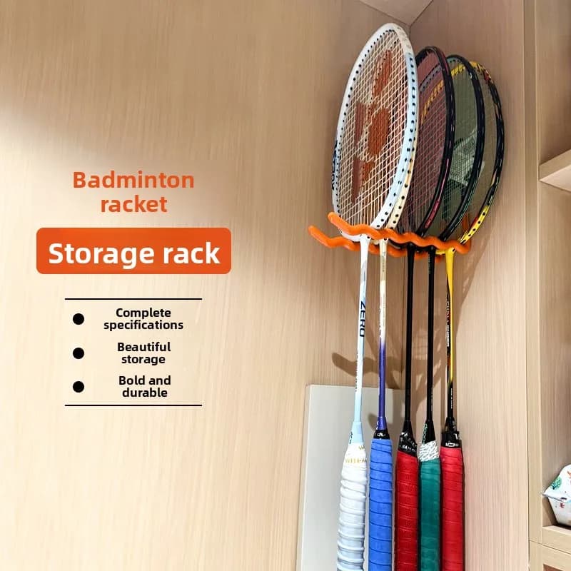 Supporto da parete in ferro per racchette da badminton, porta racchette da tennis multi-griglia da appendere a parete, gancio appendi racchette da parete, organizer da parete.