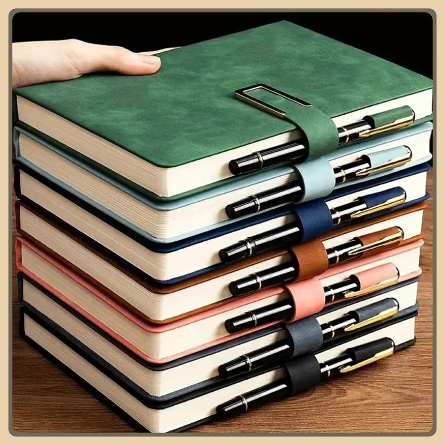 Custom Soft-Cover Vintage A5 Leather Notebook Journal for Business Meetings & College Life