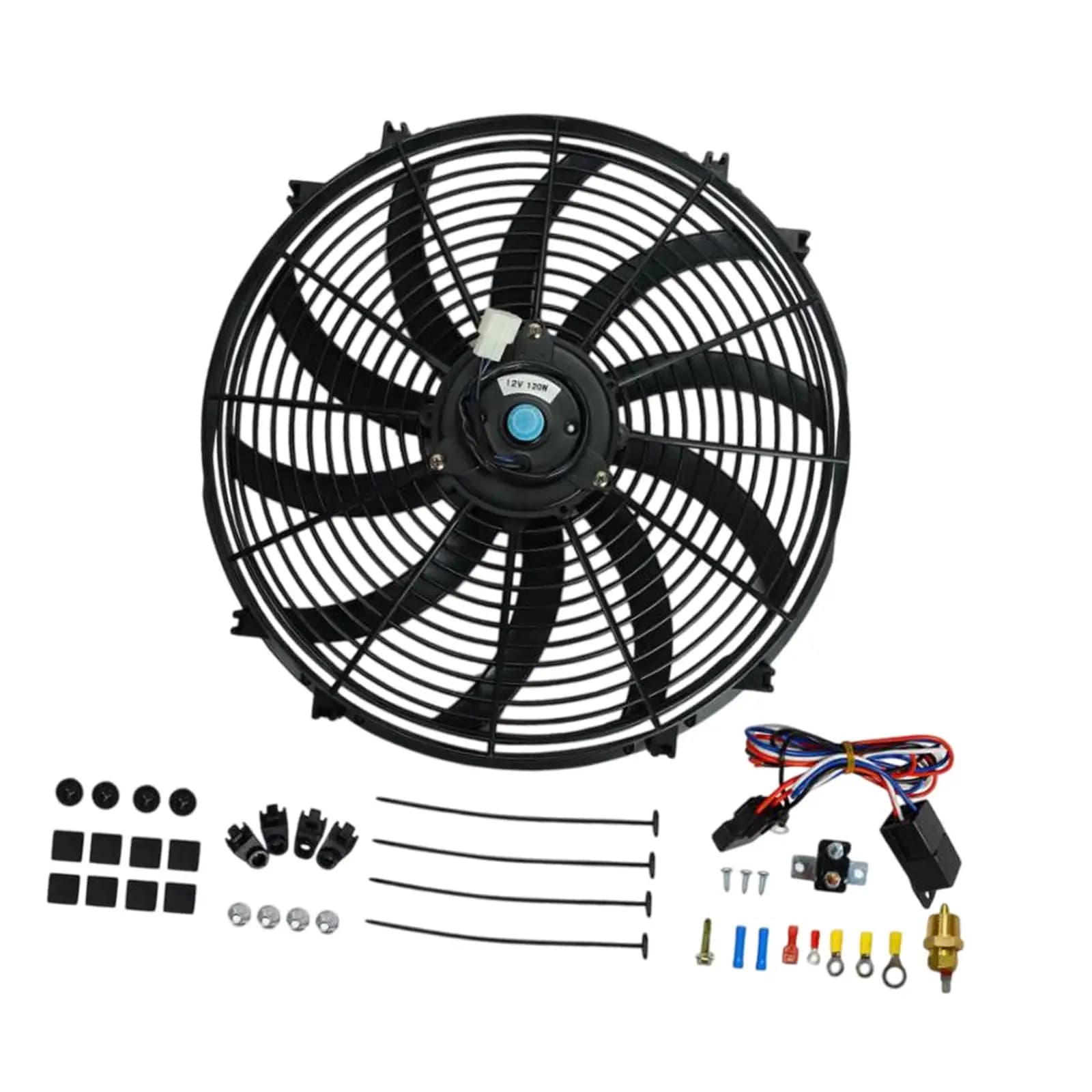 Pezzi di ricambio affidabili universali con ventola sottile da 16" sostituiscono la ventola di raffreddamento del radiatore elettrico Heavy Duty 3000CFM 12V 10 pale