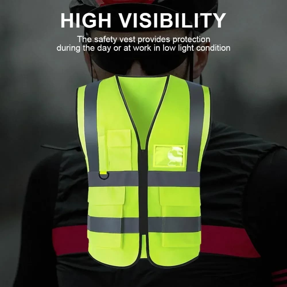 High visibility reflective vest night running belt and cycling safety warning vest adult polyester motorcycle jacket