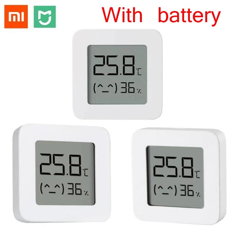 XIAOMI Bluetooth Digital Thermometer 2 LCD Screen Digital Humidity Meter Wireless Smart Temperature Humidity Sensor with Battery