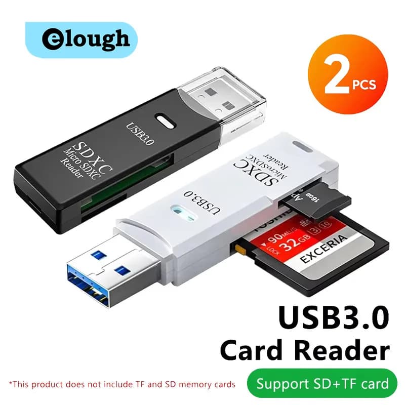 USB 3.0 2 card reader in 1 Memory card reader from USB 3.0 to SD TF Adapter for USB Flash Drive card reader for Laptop Accessories