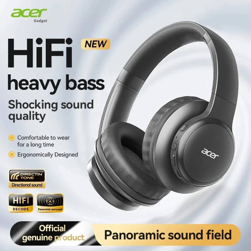 Auricolare Bluetooth wireless Acer Ohr559 con audio stereo ad alta fedeltà, riduzione del rumore per chiamate, musica e giochi