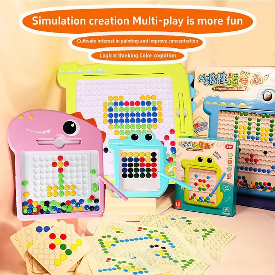 Tavola da disegno magnetica educativa, penna magnetica per bambini, giocattolo educativo per l'allenamento della concentrazione e lo sviluppo cognitivo
