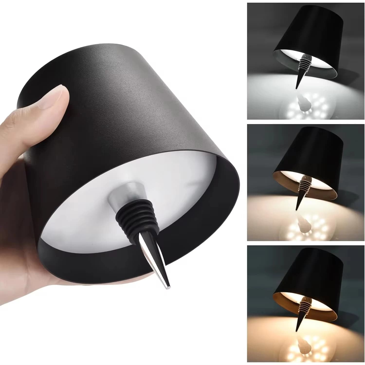 Wireless bottle table lamp Night lamp with 3 color continuous adjustment Touch Control suitable for desk lights for 2025 wine bottles New