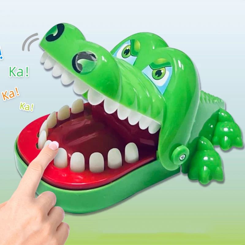 Denti di coccodrillo Giocattoli per bambini Coccodrillo che mordono il dito Giochi di dentista Divertenti per feste e bambini Gioco di scherzi fortunati Giocattoli per bambini
